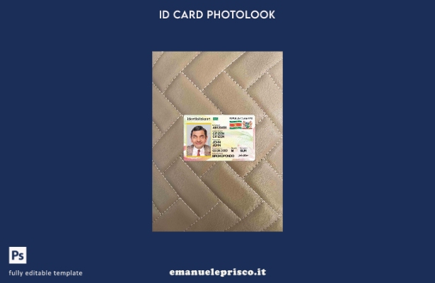 modello FRONTALE photolook della carta d'identità del Suriname in stile verifica